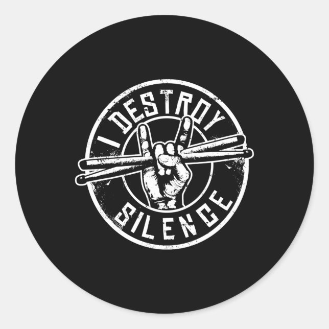 Drummer Musician Percussion Classic Round Sticker (Front)