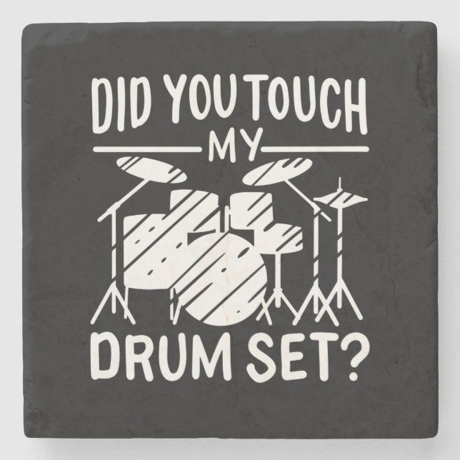 Drummer - My Drum Set Stone Coaster (Front)