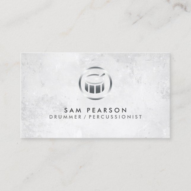 Drummer Percussionist Drum Icon Business Card (Front)