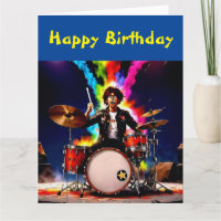 Drummer playing his hot drum set