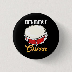 Drummer Queen 1 Inch Round Button