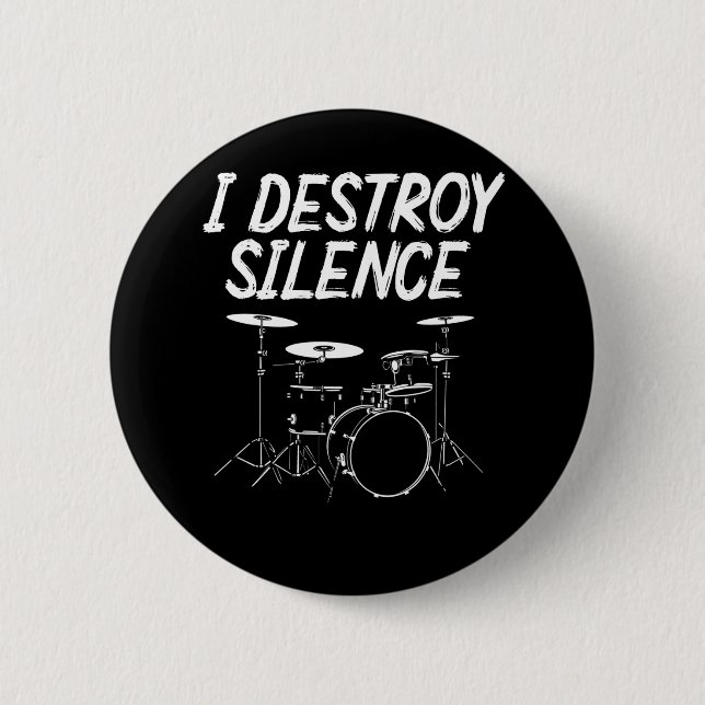 Drummer Quote Drumset Rock Band Drum Musician 2 Inch Round Button (Front)