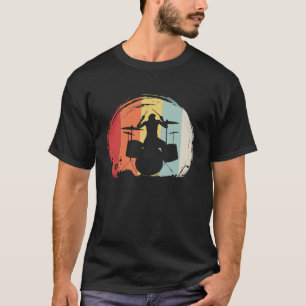Drummer Retro 60s 70s Style Drum Set T-Shirt