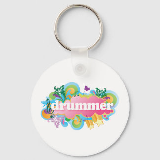 Drummer Retro Burst Keychain