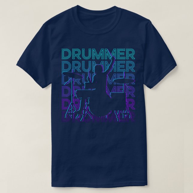 Drummer Retro Gift T-Shirt (Design Front)