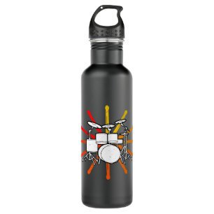Drummer Retro Graphic Drums Band Member Rock Music 710 Ml Water Bottle