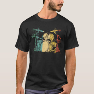 Drummer Retro Vintage Drum Set Drummers Men Drummi T-Shirt