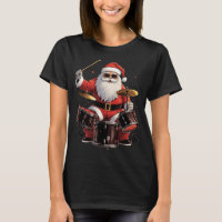 Drummer Santa Playing Drums Funny Christmas Drumme