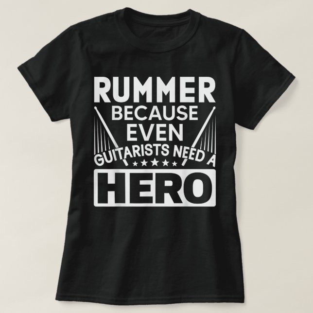 Drummer Saying I Percussion Cymbals Bass Drum Gift T-Shirt (Design Front)