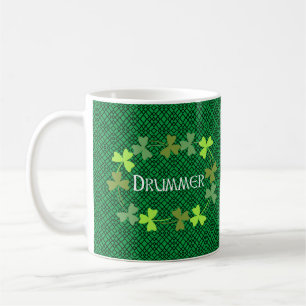 Drummer Shamrock Oval Coffee Mug