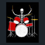 Drummer Skeletton Drummer Musician Drumsticks Poster<br><div class="desc">This funny drummer musician drumsticks rock handhorns design shows drummer skeletton . Perfect for musicians who loves playing a drum kit or drum set with bass and snare drum in a band on stage as a music lover in difficult times . The design features a drum set or drums kit...</div>