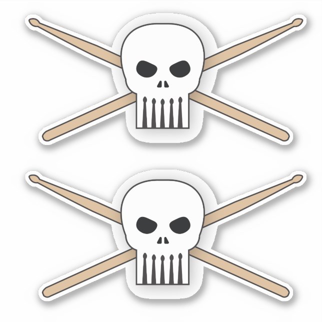 Drummer Skull and Crossed Drum Sticks Musician (Front)