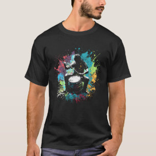 Drummer Splash Drummer Percussion Colorful Drummer T-Shirt