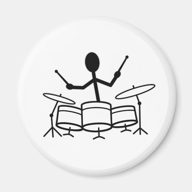 Drummer Stick Figure Magnet (Front)