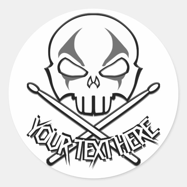 Drummer Stickers Personalized Rock & Roll Stickers (Front)