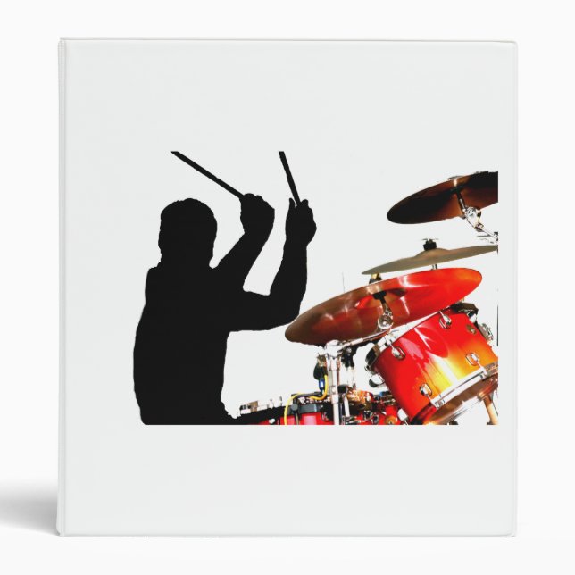 Drummer sticks in air shadow real drums binder (Front)