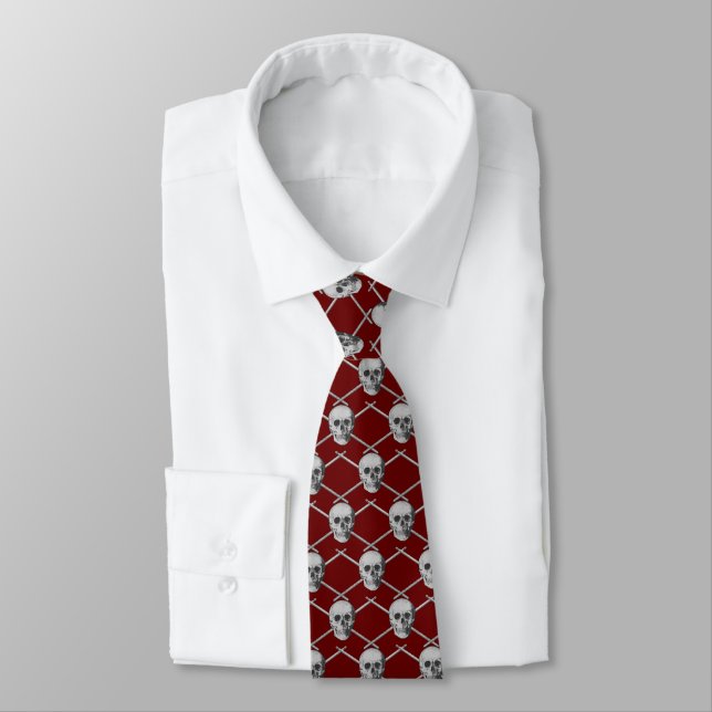 Drummer Tie Skulls Drumsticks Musician Rock & Roll (Tied)