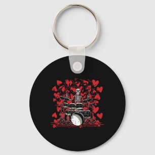 Drummer Valentines Day Rock N Roll Drum Music Love Keychain
