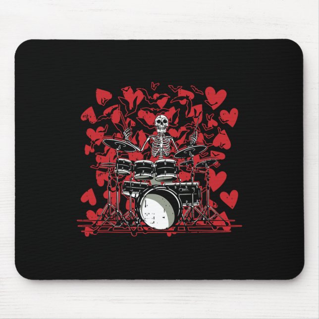 Drummer Valentines Day Rock N Roll Drum Music Love Mouse Pad (Front)