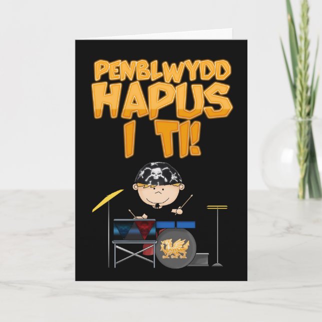 Drummer Welsh Heureux Anniversaire À Vous Carte De (Devant)