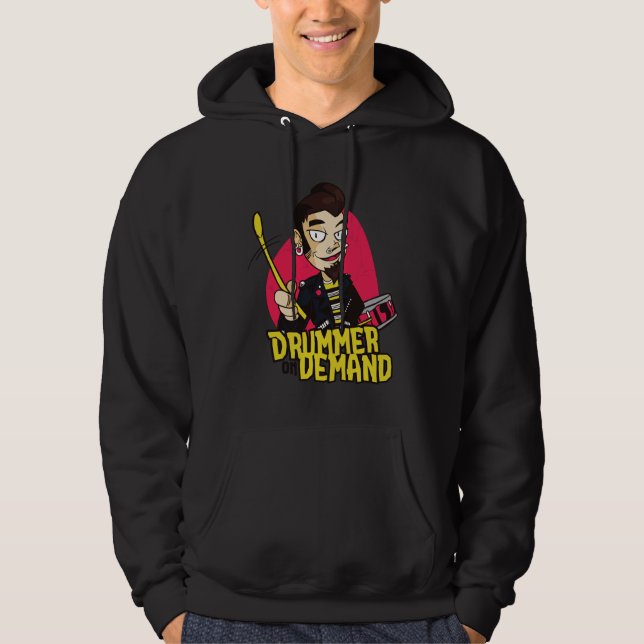 Drummer with Drumsticks Hoodie (Front)