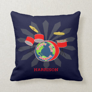 Drummer Worlds Best Funny Personalized Throw Pillow