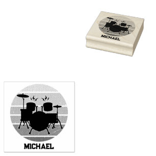 Drummers Personalized Rubber Stamp