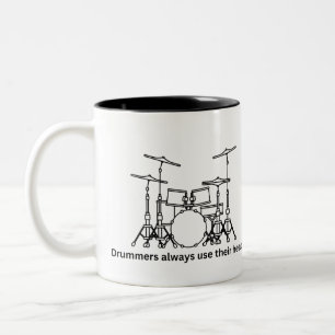 Drummers Use Their Heads Two-Tone Coffee Mug