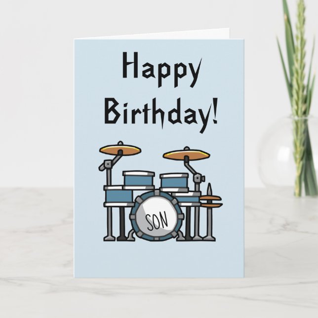 Drumming Birthday card (Front)