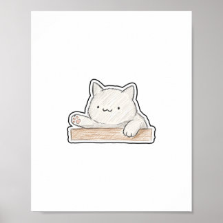 Drumming Cat Poster