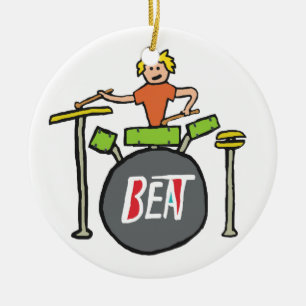 Drumming Ceramic Ornament