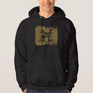 Drumming Drum Set Vintage For Drummer And Percussi Hoodie