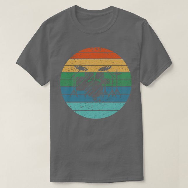 Drumming Drummer Retro T-Shirt (Design Front)