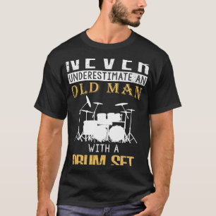 Drumming Humour: Old Man Percussionist Tee for Mus