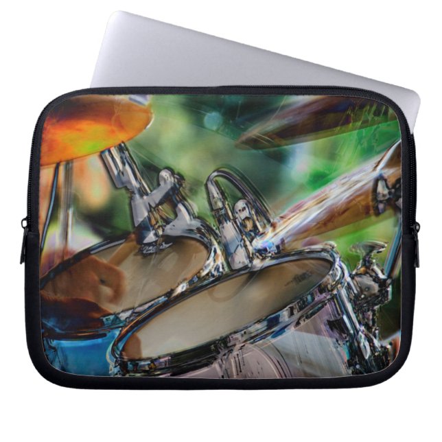 Drumming In Action Laptop Sleeve (Front)