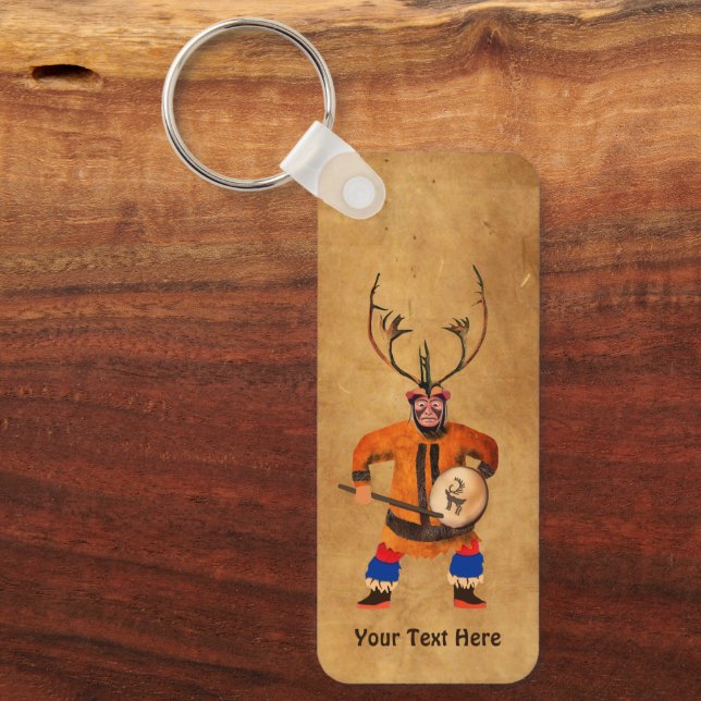 Drumming Shaman Keychain (Front)