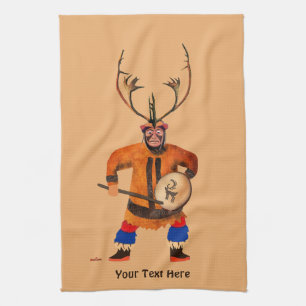 Drumming Shaman Kitchen Towel