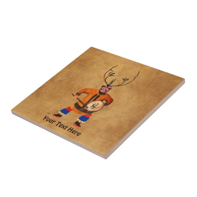 Drumming Shaman Tile (Side)