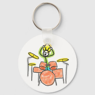 Drumming Stickman Keychain