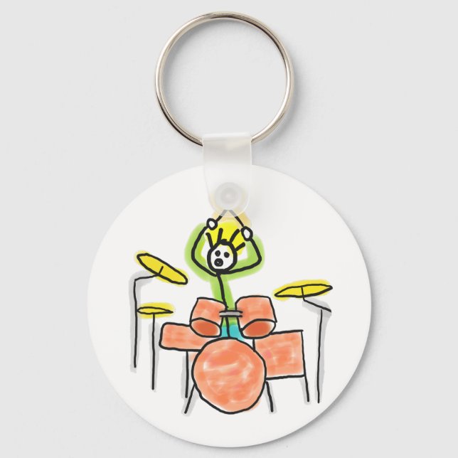 Drumming Stickman Keychain (Front)