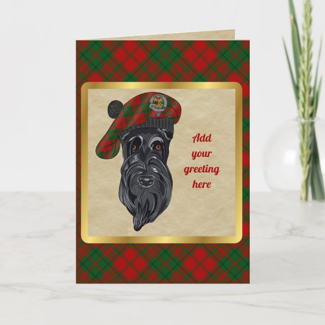 Drummond Badge & Tartan Personalized Card (Front)