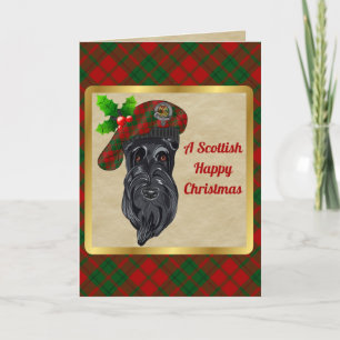Drummond Badge & Tartan Personalized Xmas Card
