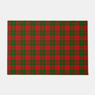Drummond tartan red green plaid doormat
