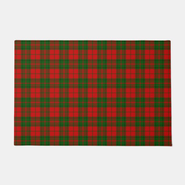 Drummond tartan red green plaid doormat (Front)