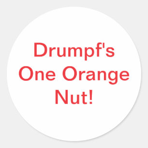 Drumpf's One Orange Nut Hankamer Artjunkhaus Comic Classic Round Sticker