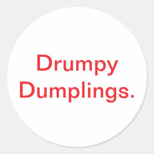 Drumpy Dumplings. Jeff Hankamer Artjunkhaus Comic Classic Round Sticker