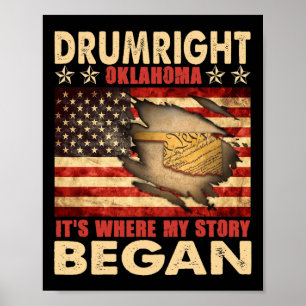 Drumright Oklahoma Usa Flag 4th Of July Poster