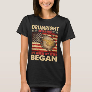 Drumright Oklahoma Usa Flag 4th Of July  T-Shirt