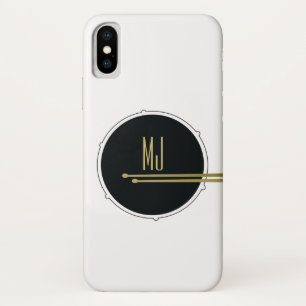 Drums Cool Modern Black and White Initial Monogram Case-Mate iPhone Case