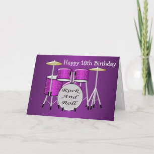 Drums Design Personalised 18th Birthday Card